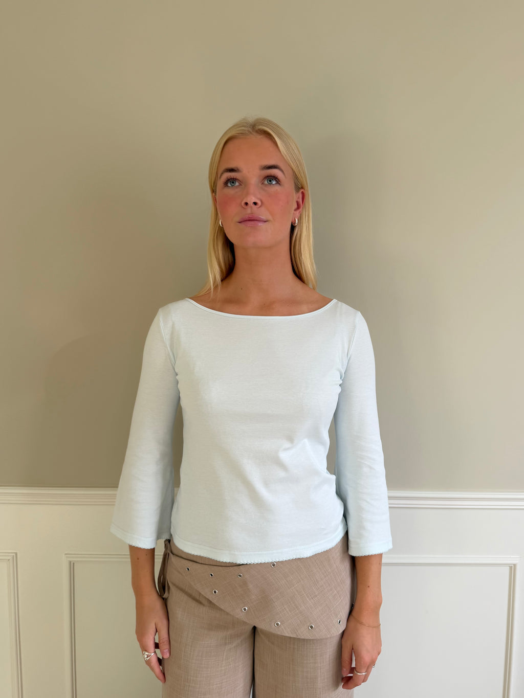 Softflare top lys blå